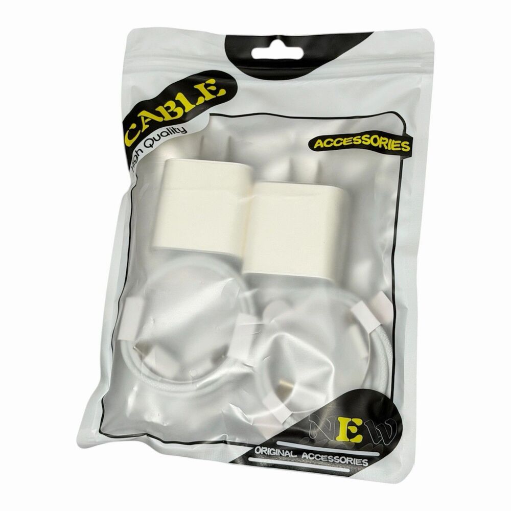 2 Pack USB-C to USB-C Fast Charging Braided Cables 6FT New Sealed.